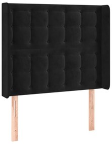 Κεφαλάρι Κρεβατιού LED Μαύρο 103x16x118/128 εκ. Βελούδινο - Μαύρο