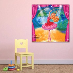 Παιδικός πίνακας σε καμβά Barbie μπαλαρίνα KNV0171 65cm x 65cm