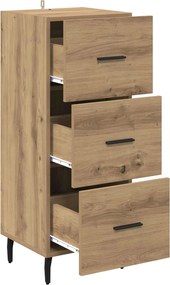 vidaXL Πλαϊνό γραφείο με συρτάρι artisan δρυς 34 x 34.5 x 90 εκ
