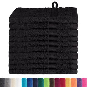 vidaXL Πετσέτες 10 pcs Μαύρο 15 x 21 cm Βαμβάκι