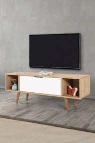 Έπιπλο Τηλεόρασης Sapphire Δρυς / Λευκό FULOOL 130x35x18