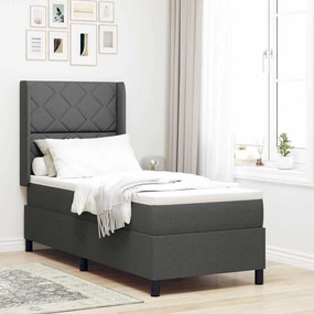 vidaXL Κρεβάτι με Στρώμα Γκρι 90x190 cm
