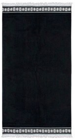Πετσέτα Θαλάσσης Kazak Black White Fabric Θαλάσσης 80x150cm 100% Βαμβάκι