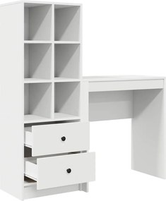 vidaXL Γραφείο με συρτάρι με ράφι με αποθήκευση 2 pcs Λευκό