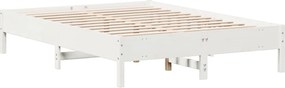 vidaXL Σκελετός Κρεβ. Χωρίς Στρώμα Λευκό 160x200 εκ Μασίφ Πεύκο