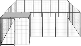vidaXL Σπιτάκι Σκύλου Μαύρο 15,73 μ² Ατσάλινο