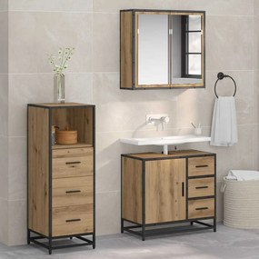 vidaXL Σετ Επίπλων Μπάνιου 3 pcs Artisan Oak Επεξεργασμένο ξύλο
