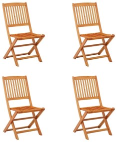 Καρέκλες Εξωτ. Χώρου Πτυσσόμενες 4 τεμ. Μασίφ Ξύλο Ευκαλύπτου