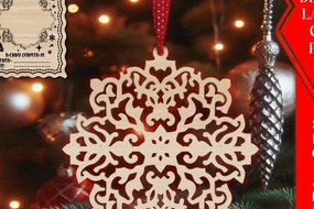 Σετ των 3 Intra απο ξύλο plywood 3mm-4mm πάχος Χριστουγεννιάτικο στολίδι με κάρτα C Δίασταση 8x8 cm INTRAFABR-107931115