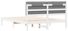 vidaXL Σκελετός Κρεβατιού με Επενδεδυμένο Κεφαλάρι Ανοιχτό γκρι