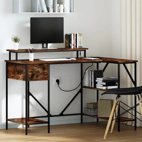 vidaXL Γραφείο Καπνιστή δρυς 120 x 79 x 86.5 εκ. Επεξεργασμένο ξύλο