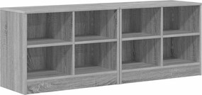 vidaXL Ντουλάπι κρεβατιού με ράφι 2 τεμ. Γκρι Sonoma 66 x 33 x 48 εκ.