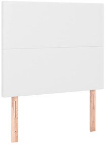 vidaXL Κρεβάτι Boxspring με Στρώμα &amp; LED Λευκό 100x200 εκ. Συνθ. Δέρμα