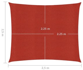 Πανί Σκίασης Κόκκινο 2,5 x 2,5 μ. από HDPE 160 γρ./μ² - Κόκκινο