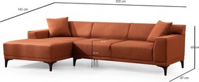 Corner Sofa Petra L Corner - Orange Orange