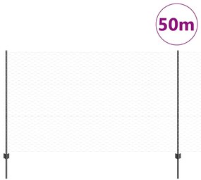 vidaXL Φράχτης με Στήλες. Γκρι 1.4 x 50 m Ατσάλι
