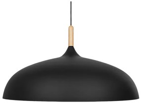 GloboStar® VALLETE BLACK 01259 Μοντέρνο Κρεμαστό Φωτιστικό Οροφής Μονόφωτο 1 x E27 Μαύρο Μεταλλικό Καμπάνα Φ60 x Y35cm