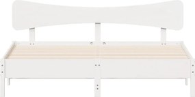 vidaXL Σκελετός Κρεβ. Χωρίς Στρώμα Λευκό 180x200 εκ Μασίφ Πεύκο