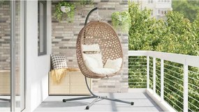 vidaXL Κρεμαστή καρέκλα αυγό συνθετικό ρατάν 104 x 100 x 191 εκ