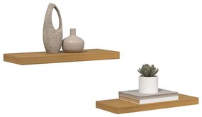 vidaXL Ράφι Τοίχου 2 pcs Μπεζ 60 x 23,5 x 4 εκ Επεξεργασμένο ξύλο