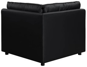 Πολυμορφική πολυθρόνα Riverton L103, Μαύρο, 84x94x94cm, Οικολογικό δέρμα, Πόδια: Πλαστική ύλη