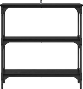 vidaXL Τραπέζι κονσόλας με ράφι Μαύρη Οξυά 75 x 22,5 x 75 εκ