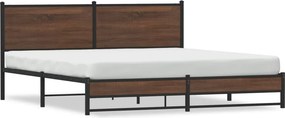 vidaXL Σκελετός Κρεβ. Χωρίς Στρώμα Καφέ Δρυς 160x200 εκ. Μεταλλικό
