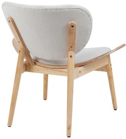 Πολυθρόνα Udalle pakoworld ξύλο σε φυσική απόχρωση με μπεζ ύφασμα 77x70x81εκ