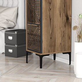 Μονοφυλλη Ντουλαπα Καρυδια/Ανθρακι SOLANO 47.5x40x201.4