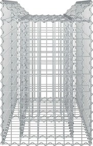 vidaXL Ανασηκωμένο κρεβάτι gabion Ασημί