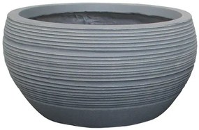 MarHome ΚΑΣΠΩ FIBER CLAY ΓΚΡΙ ΓΡΑΜΜΕΣ ΓΑΒΑΘΑ ΜΕΓΑΛΟ Φ56x27cm  06-20726-L