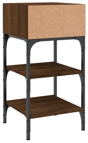 vidaXL Κομοδίνα 2 τεμ. Καφέ Δρυς 35x34,5x70 εκ. Επεξεργασμένο Ξύλο