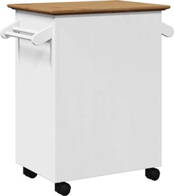 vidaXL Καροτσάκι κουζίνας BODO Λευκό και καφέ 72x45x80 cm