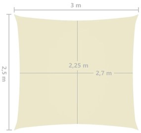 Πανί Σκίασης Ορθογώνιο Κρεμ 2,5 x 3 μ. από Ύφασμα Oxford - Κρεμ