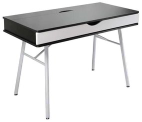 Γραφείο 115x55cm Μεταλλικό Λευκό/Melamine Wenge