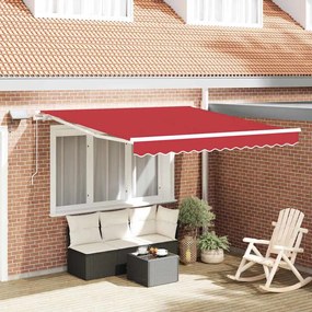 vidaXL Ανασυρόμενη Τέντα Κόκκινη with Κόκκινο 300 x 250 εκ Κόκκινο