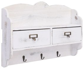vidaXL 284239  Wall Mounted Coat Rack White 50x10x34 cm Wood