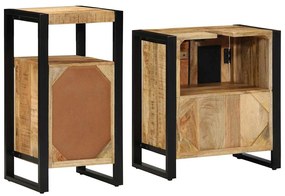 vidaXL Σετ Επίπλων Μπάνιου με ράφι 2 pcs Καφέ Στέρεο τραχύ ξύλο μάνγκο