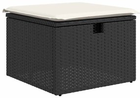 vidaXL Σετ Καναπέ Κήπου με μαξιλάρι 9 pcs Μαύρο Πολυ ράταν