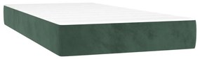 vidaXL Κρεβάτι Boxspring με Στρώμα &amp; LED Σκ. Πράσινο 80x200 εκ Βελούδο