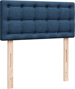 vidaXL Κρεβάτι Boxspring με Στρώμα Μπλε 90x190 εκ.Υφασμάτινο