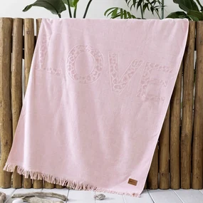 Πετσέτα Θαλάσσης Salty Love Jacquard Pink Nima Θαλάσσης 90x160cm 100% Βαμβάκι