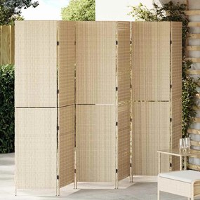 vidaXL Διαχωριστικό Δωματίου Μπεζ 294 x 180 cm συνθετικό ρατάν