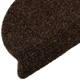 vidaXL Πατάκια Σκαλιών Αυτοκόλλητα 15 τεμ. Καφέ Ημίκυκλα 56x17x3 εκ.