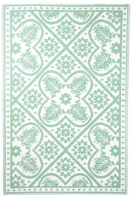 Esschert Design Χαλί Εξ Χώρου 182x122 εκ Σχέδιο Πλακάκια Πράσινο/Λευκό