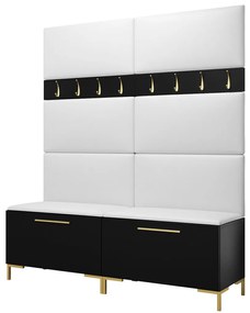 Σετ διαδρόμου Hartford F101, 196x168x46cm, 32 kg, Μαύρο, Οικολογικό δέρμα, Πλαστικοποιημένη μοριοσανίδα, Εντοιχισμένη, Τοίχου | Epipla1.gr