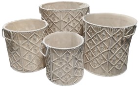 Καλάθι Σετ 4τμχ Macrame Natural 40,6x40,6εκ.-35,5x35,5εκ.-30,4x30,4εκ.-25,4x25,4εκ. Komvos Home 7012347-1