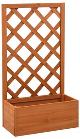 vidaXL Γλάστρα Κήπου με Καφασωτό Πορτοκαλί 50x25x90 εκ. Ξύλο Ελάτης