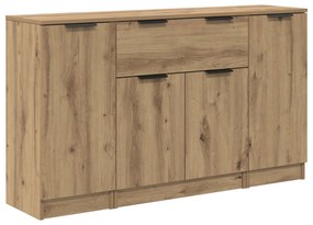vidaXL Πλαϊνό γραφείο με συρτάρι 3 pcs Artisan Oak Επεξεργασμένο ξύλο