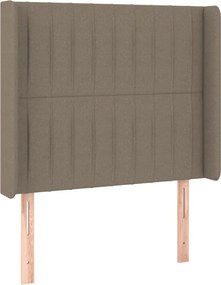 vidaXL Κρεβάτι Boxspring με Στρώμα &amp; LED Taupe 90x200 εκ. Υφασμάτινο